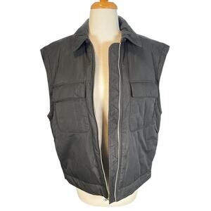 Calia by Carrie Underwood Black Puffer Vest SZ Medium Zip Front Utility Pockets